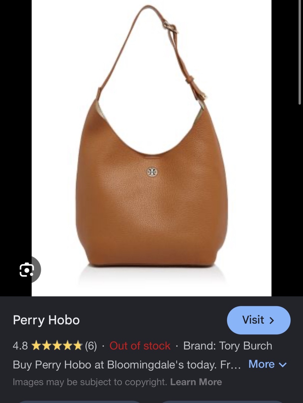 Tory Burch Tan/Brown Perry Hobo leather shoulder bag
